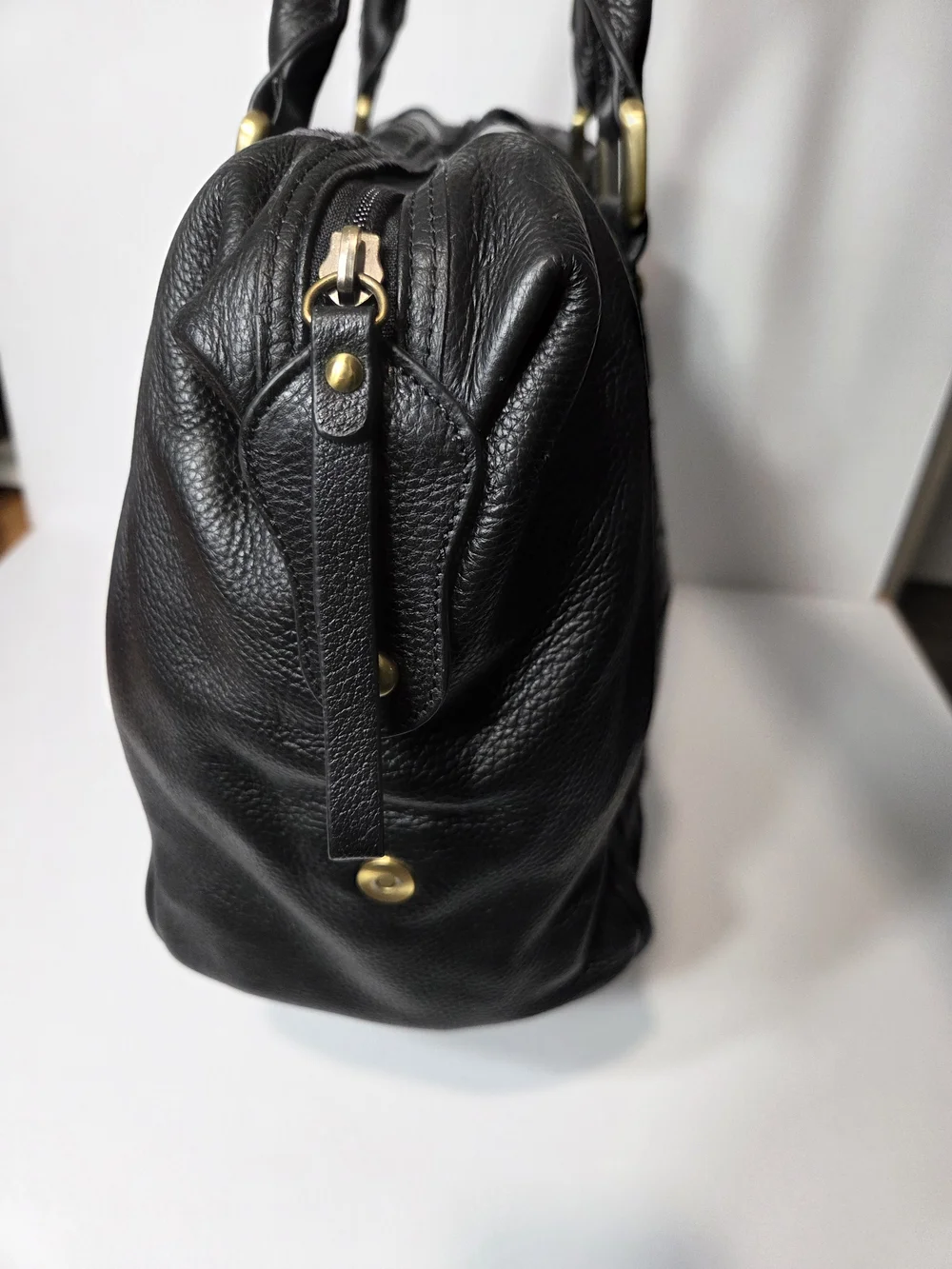 Sharif Black And Grey Patchwork Leather Tote Bag